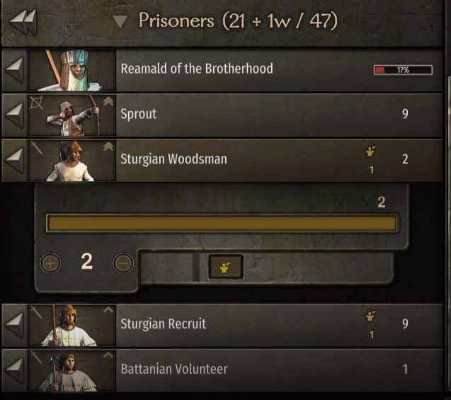 how to recruit prisoners bannerlord prisoner tab