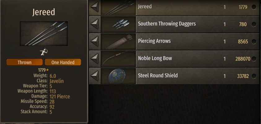 best thrown weapon bannerlord
